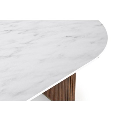 Harvard Reeded Mango Wood Small Sideboard with Marble Top Harvard Reeded Mango Wood Small Sideboard with Marble Top