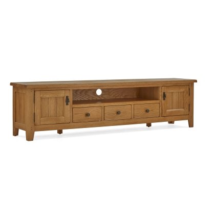 Burford Country Oak 210cm Extra Large TV Unit Burford Country Oak 210cm Extra Large TV Unit