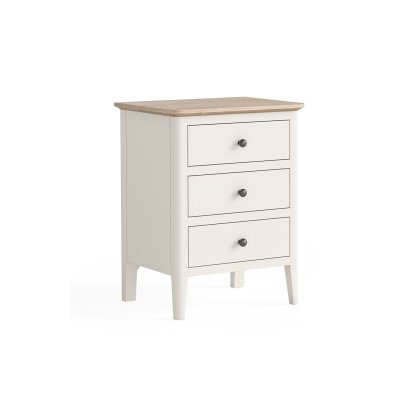 Marlow Oak Painted Coconut White Bedside Table Marlow Oak Painted Coconut White Bedside Table