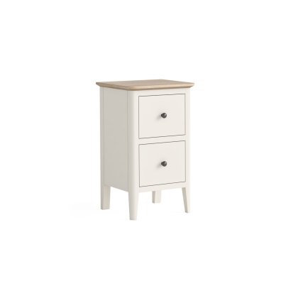 Marlow Oak Painted Coconut White Narrow Bedside Table Marlow Oak Painted Coconut White Narrow Bedside Table
