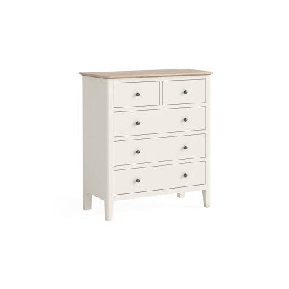 Marlow Oak Painted Coconut White 2 Over 3 Chest of Drawers Marlow Oak Painted Coconut White 2 Over 3 Chest of Drawers