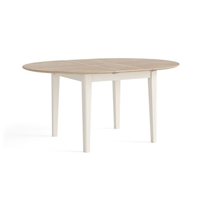 Marlow Oak Painted Coconut White Round Extending Dining Table Marlow Oak Painted Coconut White Round Extending Dining Table