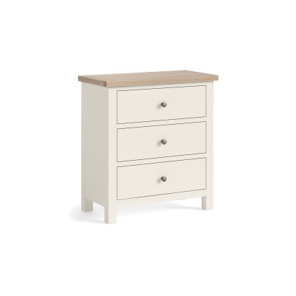 Modern Country Painted Oak Coconut White 3 Drawer Chest of Drawers Modern Country Painted Oak Coconut White 3 Drawer Chest of Drawers