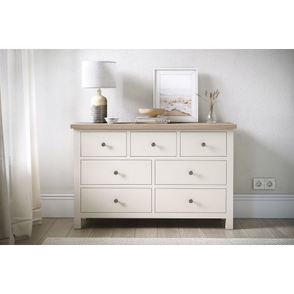 Modern Country Painted Oak Coconut White 3 Over 4 Chest of Drawers Modern Country Painted Oak Coconut White 3 Over 4 Chest of Drawers