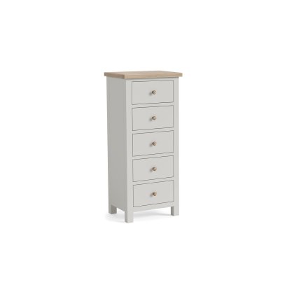 Modern Country Painted Oak Stone Grey 5 Drawer Tall Chest of Drawers Modern Country Painted Oak Stone Grey 5 Drawer Tall Chest of Drawers