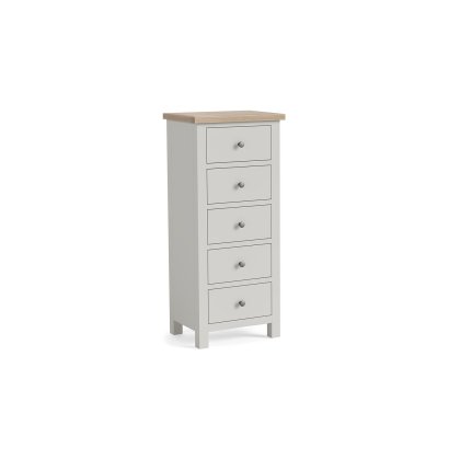 Modern Country Painted Oak Stone Grey 5 Drawer Tall Chest of Drawers Modern Country Painted Oak Stone Grey 5 Drawer Tall Chest of Drawers