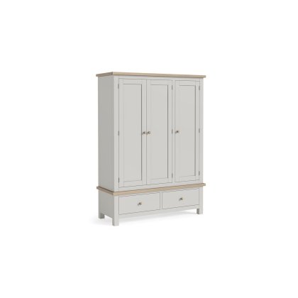 Modern Country Painted Oak Stone Grey Triple Wardrobe Modern Country Painted Oak Stone Grey Triple Wardrobe