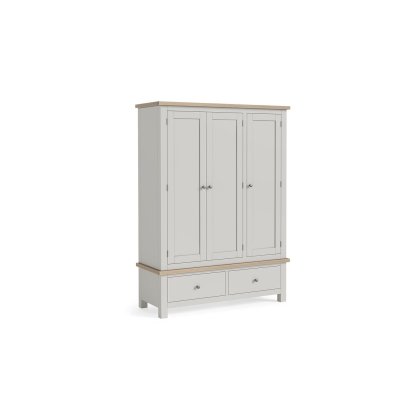 Modern Country Painted Oak Stone Grey Triple Wardrobe Modern Country Painted Oak Stone Grey Triple Wardrobe