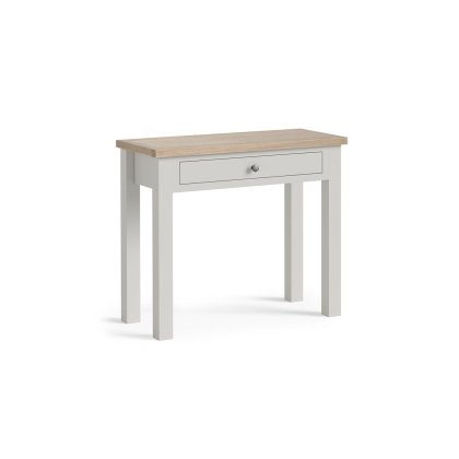 Modern Country Painted Oak Stone Grey Single Drawer Dressing Table Desk Modern Country Painted Oak Stone Grey Single Drawer Dressing Table Desk