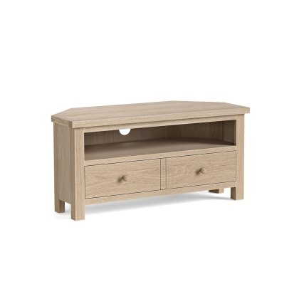 Modern Country Oak 100cm Corner TV Unit Modern Country Oak 100cm Corner TV Unit
