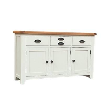 Cotswold White Large 3 Door Sideboard - 137cm Wide Cotswold White Large 3 Door Sideboard - 137cm Wide