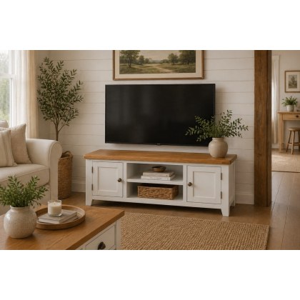 Cotswold White Large TV Stand 120cm Wide Cotswold White Large TV Stand 120cm Wide