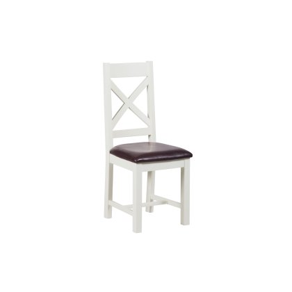 Cotswold White Cross Back Fabric Dining Chair Cotswold White Cross Back Fabric Dining Chair