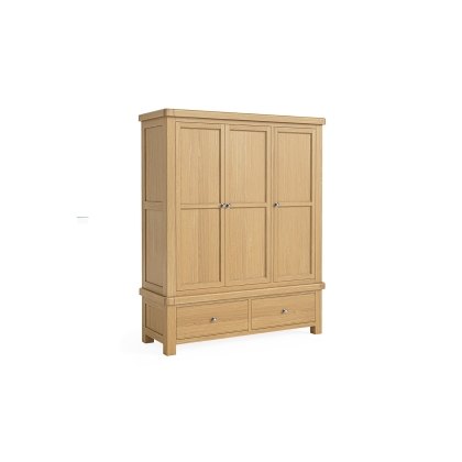 Normandy Chunky Country Oak Triple Wardrobe Normandy Chunky Country Oak Triple Wardrobe