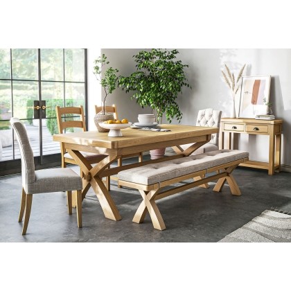 Normandy Chunky Country Oak Cross-Leg Extending Dining Table Normandy Chunky Country Oak Cross-Leg Extending Dining Table