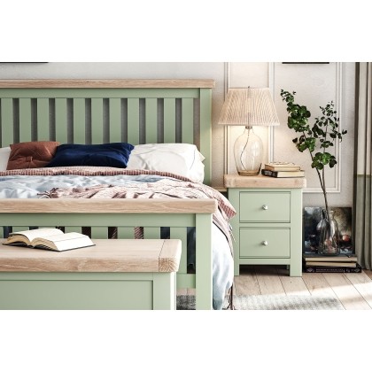 Salcombe Painted Oak Sage Green Bed Frame Salcombe Painted Oak Sage Green Bed Frame