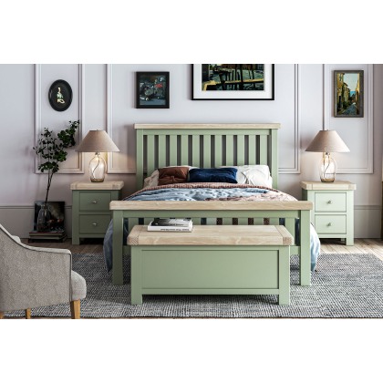 Salcombe Painted Oak Sage Green Bed Frame Salcombe Painted Oak Sage Green Bed Frame