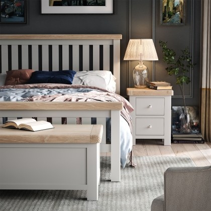 Salcombe Painted Oak Stone Grey Bed Frame Salcombe Painted Oak Stone Grey Bed Frame