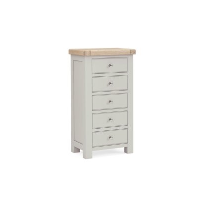 Salcombe Painted Oak Stone Grey Tallboy Chest of Drawers Salcombe Painted Oak Stone Grey Tallboy Chest of Drawers