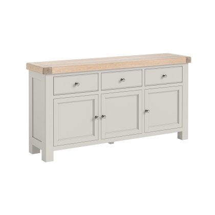 Salcombe Painted Oak Stone Grey Large Sideboard Salcombe Painted Oak Stone Grey Large Sideboard