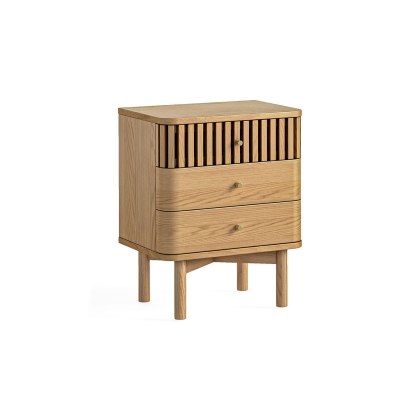 Soho Natural Oak Slatted 3 Drawer Bedside Table Soho Natural Oak Slatted 3 Drawer Bedside Table