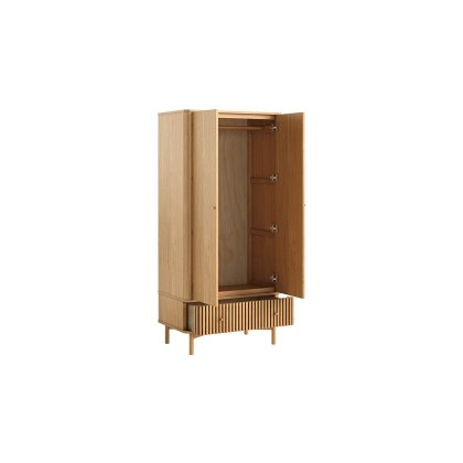 Soho Natural Oak Slatted Gents Wardrobe Soho Natural Oak Slatted Gents Wardrobe