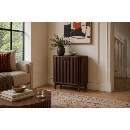 Soho Brown Oak Slatted Cupboard Soho Brown Oak Slatted Cupboard