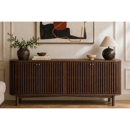 Soho Brown Oak Slatted Large Sideboard Soho Brown Oak Slatted Large Sideboard
