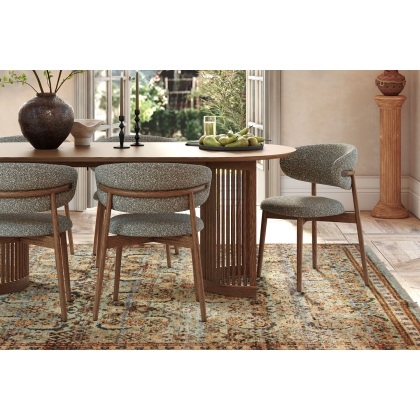 Soho Brown Oak Slatted Oval Dining Table Soho Brown Oak Slatted Oval Dining Table