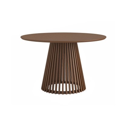 Soho Brown Oak Slatted Round Dining Table Soho Brown Oak Slatted Round Dining Table