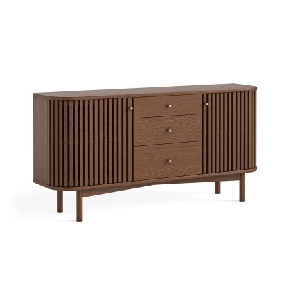 Soho Brown Oak Slatted Sideboard with Drawers Soho Brown Oak Slatted Sideboard with Drawers