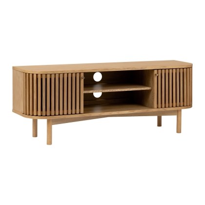 Soho Natural Oak Slatted Small TV Unit Soho Natural Oak Slatted Small TV Unit