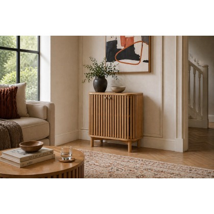 Soho Natural Oak Slatted Cupboard Soho Natural Oak Slatted Cupboard