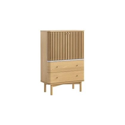 Soho Natural Oak Slatted Shoe Cupboard with Marble Top Soho Natural Oak Slatted Shoe Cupboard with Marble Top
