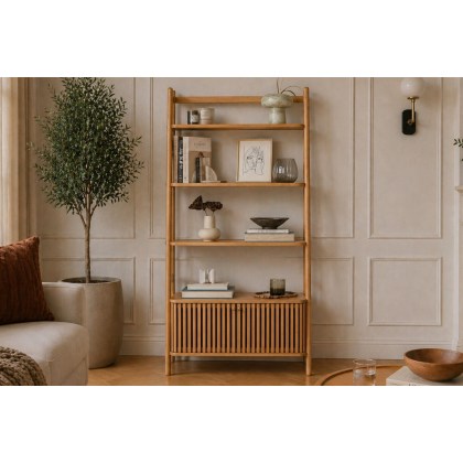Soho Natural Oak Slatted Display Bookcase Soho Natural Oak Slatted Display Bookcase