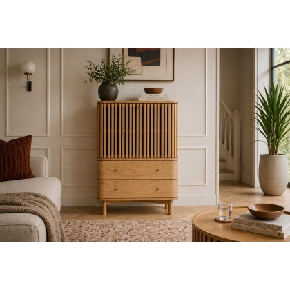 Soho Natural Oak Slatted Shoe Cabinet Soho Natural Oak Slatted Shoe Cabinet