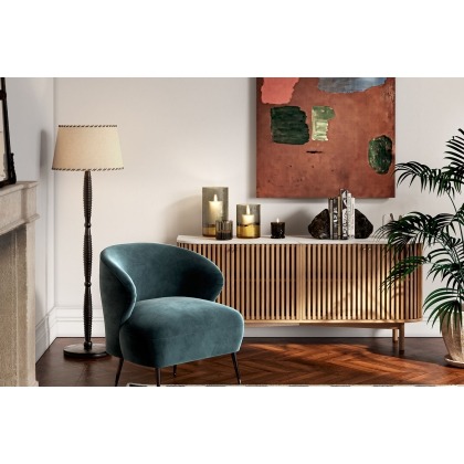 Soho Natural Oak Slatted Large Sideboard with Marble Top Soho Natural Oak Slatted Large Sideboard with Marble Top