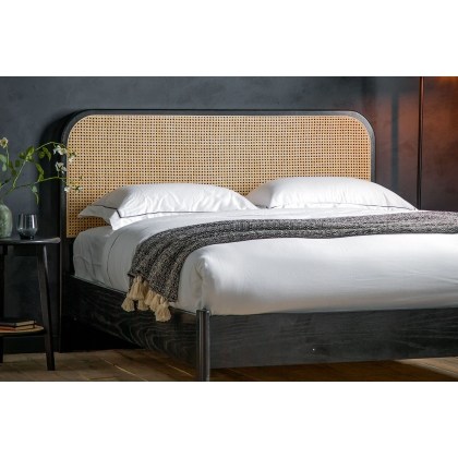 Gallery Direct Skylar Rattan Bedframe in Black Oak Finish Gallery Direct Skylar Rattan Bedframe in Black Oak Finish