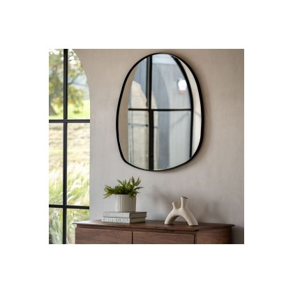 Gallery Direct Holworth Pebble Mirror Black 700x900mm Gallery Direct Holworth Pebble Mirror Black 700x900mm