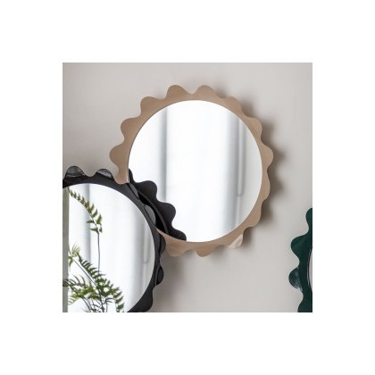 Gallery Direct Shoreditch Round Mirror Taupe 600mm Gallery Direct Shoreditch Round Mirror Taupe 600mm