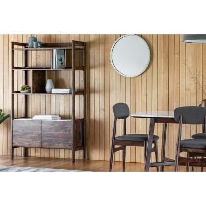 Gallery Direct Barcelona Dark Wood Display Unit with Marble Insert Gallery Direct Barcelona Dark Wood Display Unit with Marble Insert