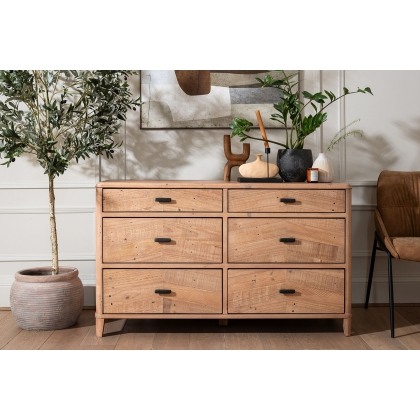 Jude Reclaimed Wood 6 Drawer Wide Chest Of Drawers Jude Reclaimed Wood 6 Drawer Wide Chest Of Drawers