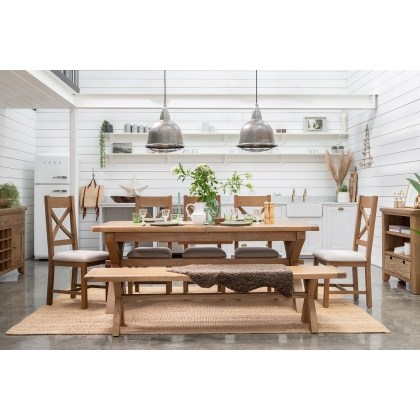 Tewkesbury Smoked Oak Cross-Leg 200-250cm Extending Dining Table Tewkesbury Smoked Oak Cross-Leg 200-250cm Extending Dining Table