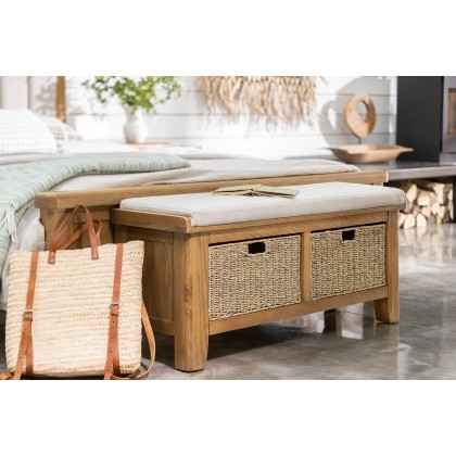 Tewkesbury Smoked Oak Upholstered Hall Bench Tewkesbury Smoked Oak Upholstered Hall Bench