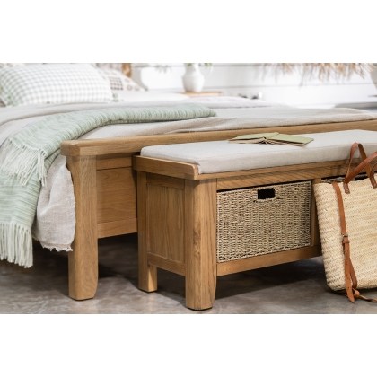 Tewkesbury Smoked Oak Upholstered Hall Bench Tewkesbury Smoked Oak Upholstered Hall Bench