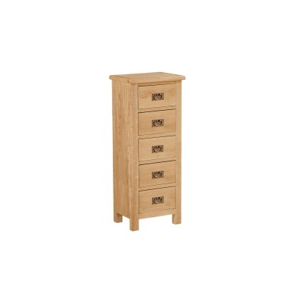 Salisbury Lite Oak Narrow Tallboy Chest of Drawers Salisbury Lite Oak Narrow Tallboy Chest of Drawers