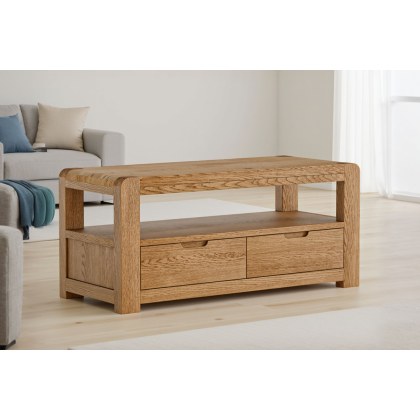 Bergen Solid Oak 110cm Small TV Unit Bergen Solid Oak 110cm Small TV Unit