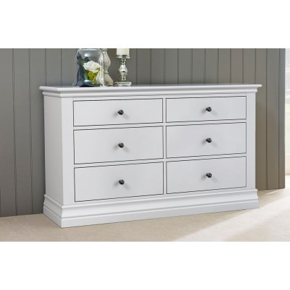 Bordeaux Painted White 6 Drawer Chest Of Drawers Bordeaux Painted White 6 Drawer Chest Of Drawers