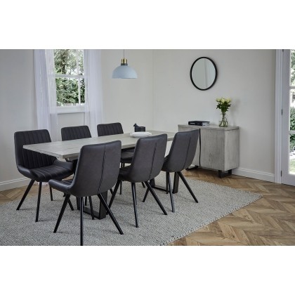 Brooklyn Grey Oak 200cm Fixed Top Dining Table Brooklyn Grey Oak 200cm Fixed Top Dining Table
