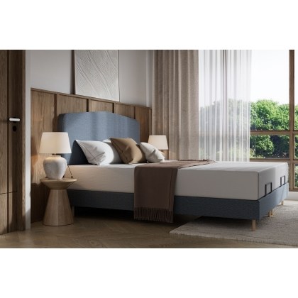 TEMPUR Form Spring Static Bed with Geometric Box Headboard TEMPUR Form Spring Static Bed with Geometric Box Headboard